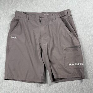 Huk Shorts Mens XXL Gray Performance Fishing Cargo Board Tech Casual Outdoors